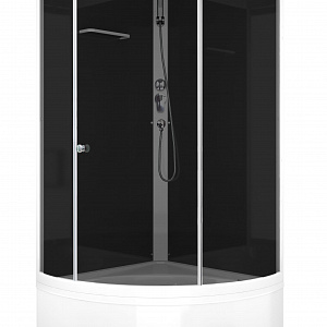 ДУШЕВАЯ КАБИНА DOMANI-SPA SIMPLE HIGH, черные стенки,тонированные двери размер 90*90*218см