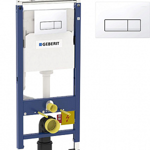Система инсталляции для унитазов Geberit Duofix Платтенбау 458.125.11.1      4 в 1 с кнопкой смыва белая