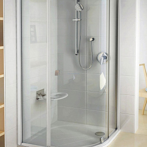 Душевой уголок Ravak Pivot PSKK3-100 100*100 профиль белый, стекло транспарент без поддона
