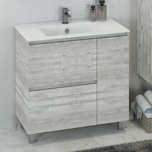 Тумба с раковиной Comforty Верона 90 дуб белый