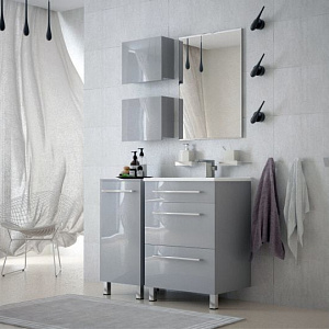 Тумба с раковиной Corozo Хилтон 60 напольная, серая