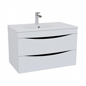 Тумба с раковиной Iddis Cloud 80 белая/черная