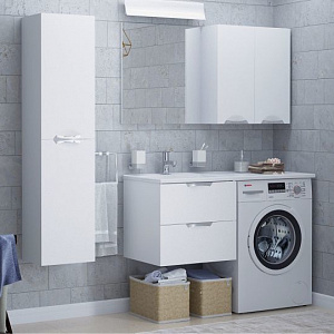 Тумба с раковиной Koral Алиот 120 подвесная белая левосторонняя