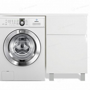 Тумба с раковиной Эстет Dallas Luxe 115 белая/на выбор R под стиральную машину 2 ящика напольная