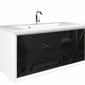 Тумба с раковиной MarkaOne Seattle 90П с 1-м ящиком, mosaic classic black