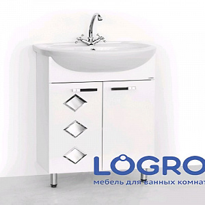 Тумба с раковиной Logro Квадро 55 белая