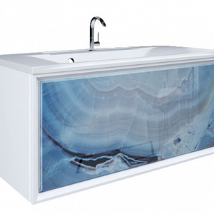 Тумба с раковиной MarkaOne Seattle 90П с 1-м ящиком, blue marble