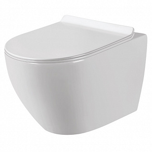 Подвесной унитаз Sole Pandora 2 37*47,5 безободковый с крышкой-сиденьем микролифт