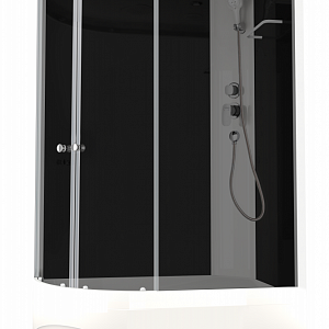 Душевая кабина Domani-Spa Delight  SLIM 128 R высокий поддон 120см*80см черный/тонированное стекло тонированное