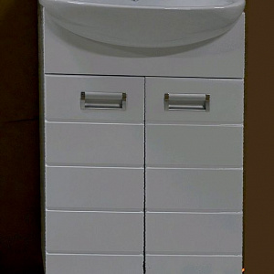 Тумба с раковиной Logro Ника 60 с раковиной "Эллада" белая