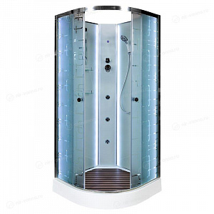 Душевая кабина Deto ЕМ1510 N 100*100*208 с подсветкой и гидромассажем без крыши