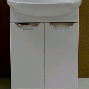 Тумба с раковиной Logro Модерн 50 с раковиной "Эрика" белая