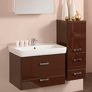 Тумба с раковиной Акватон Америна 80 темно-коричневая, раковина Тигода