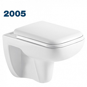 2005 Azario Pavia (квадратный) подвесной безободковый унитаз в комплекте с сидением микролифт. Размер 550*350*375 мм.